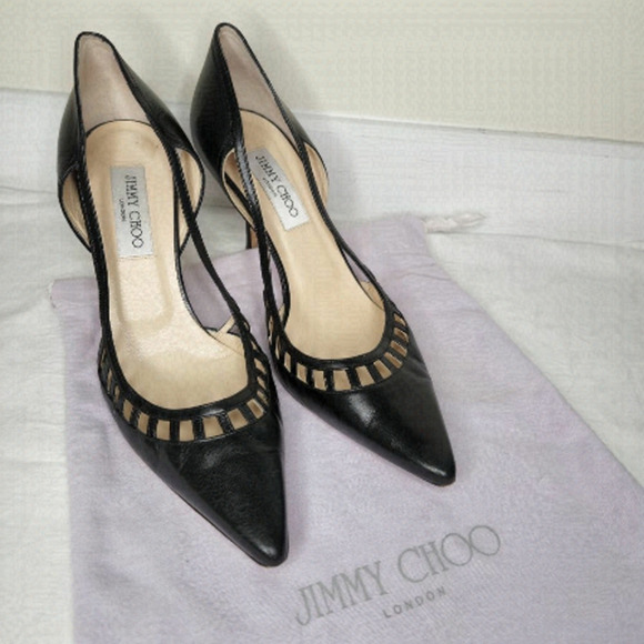 JIMMY CHOO black leather high heels - Picture 3 of 15